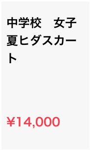 
中学校　女子　夏ヒダスカート



¥14,000